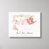Baby Birth Stats Foto Newborn Keepake Kinderzimmer Leinwanddruck (Vorderseite)