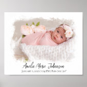 Baby Birth Stats Foto Newborn Keepake Kinderzimmer Poster (Vorne)