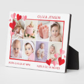 Baby Birth Stats Four Photo Collage  Plaque Fotoplatte (Seite)