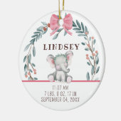 Baby Birth Stats Girl Foto Baby's 1. Christmas Keramik Ornament (Links)