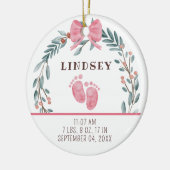 Baby Birth Stats Girl Foto Baby's 1. Christmas Keramik Ornament (Links)