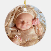 Baby Birth Stats Girl Foto Baby's 1. Christmas Keramik Ornament (Hinten)