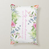 Baby Birth Stats Girl Name Tropical Floral Dekokissen (Rückseite(Vertikal))