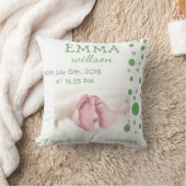 Baby Birth Stats Green Circles Foto Kissen (Decke)