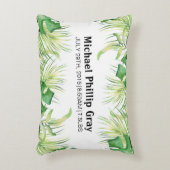 Baby Birth Stats Individuelle Name Tropical Green  Dekokissen (Vorderseite(Vertikal))