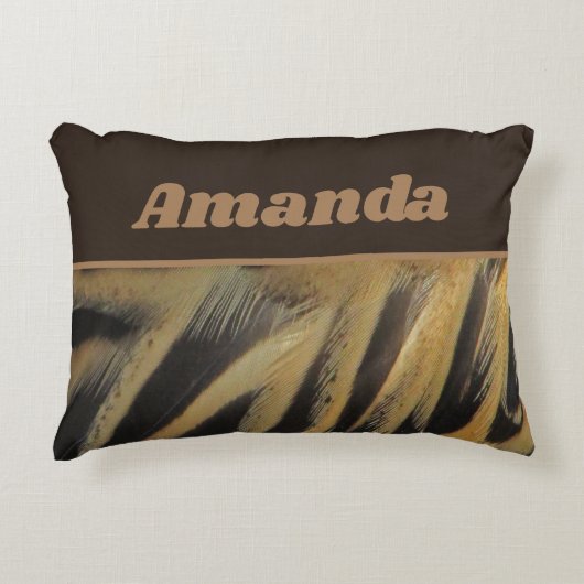 Baby Birth Stats Memento Golden Duck Feather Dekokissen (Vorderseite)