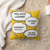 Baby Birth Stats Modernes Fun Comic Buch Keepake Kissen (Decke)