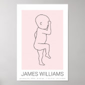 Baby Birth Stats Personalisiertes Poster - pink (Vorne)