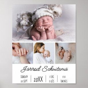 Baby Birth Stats Poster