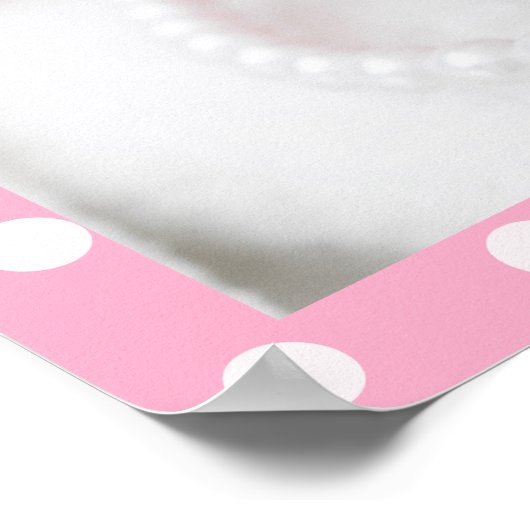 Baby Birth Stats Vier Foto Collage rosa polka Punk Poster (Ecke)