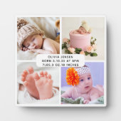 Baby Birth Stats Vier Fotomaterial Fotoplatte (Vorderseite)