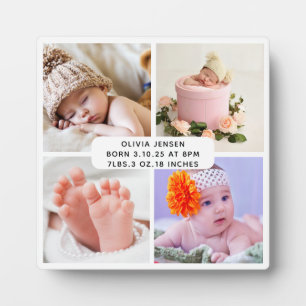 Baby Birth Stats Vier Fotomaterial Fotoplatte