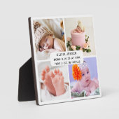 Baby Birth Stats Vier Fotomaterial Fotoplatte (Vorderseite)