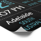 Baby Birth Stats Wall Print Poster - Blue Chalk (Ecke)