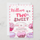 Baby Birthday Candy Two Sweet Party Einladung (Vorderseite)