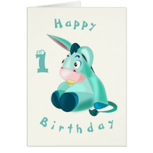 Baby Birthday Card Baby Donkey - Personalisiert