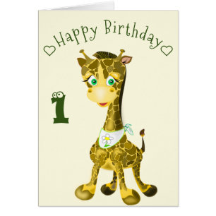 Baby Birthday Card Baby Giraffe - Personalisiert
