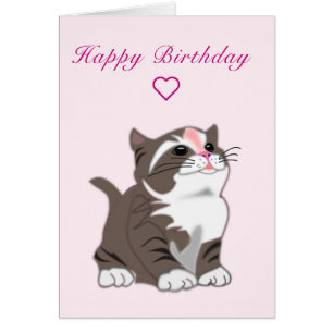 Baby Birthday Card Baby Kitta - Ihr Name