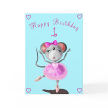 Baby Birthday Card Ballett Tänzerin Maus - Ihr Tex