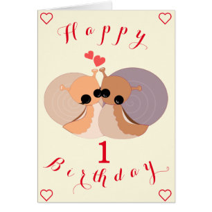 Baby Birthday Card Couple Snail - Personalisiert