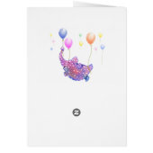 Baby Birthday Card Elephant Flying with Balloons (Hinten)