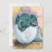Baby Birthday Card Elephant Hatching from Egg - (Rückseite)