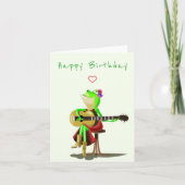 Baby Birthday Card Frosch Spielgitarre Karte (Vorderseite)