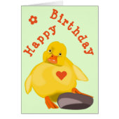 Baby Birthday Card Gelbes Enkeln - Ihr Text (Vorne)