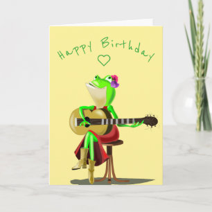 Baby Birthday Card Gitarrenspieler Frosch - Ihr Te Karte