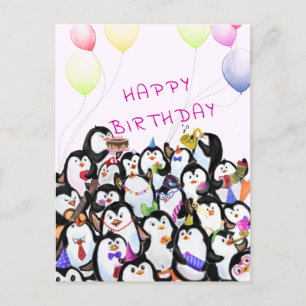 Baby Birthday Card Glückliche Pinguine Party Ihren Postkarte