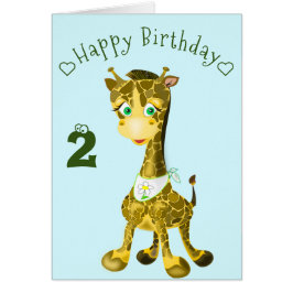 Baby Birthday Card Happy Baby Giraffe - Ihr Text
