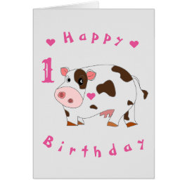 Baby Birthday Card Kleine Kuh - Ihr Text