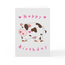 Baby Birthday Card Kleine Kuh - Ihr Text