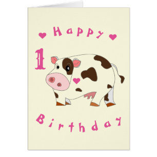 Baby Birthday Card Kleine Kuh - Personalisiert