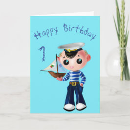 Baby Birthday Card Little Sailor Boy - Ihr Text Karte