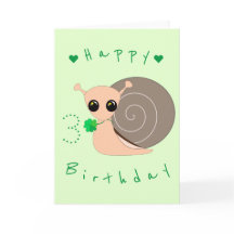 Baby Birthday Card Lucky Snail - individuell anpas