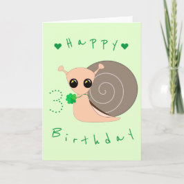 Baby Birthday Card Lucky Snail - individuell anpas Karte