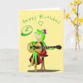 Baby Birthday Card mit Guitar Player Frog Karte (Gelbe Blume)
