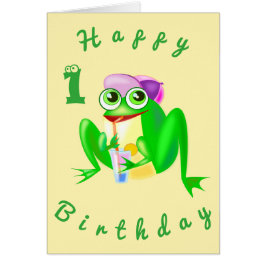 Baby Birthday Card Party Frog - Spaß