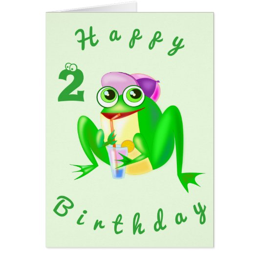 Baby Birthday Card Party Frosch - Personalisiert (Vorne)