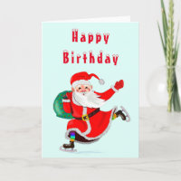 Baby Birthday Card Santa mit Geschenk für Sie