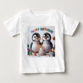 Baby Birthday Tshirt mit Pinguinen (Vorderseite)