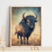 Baby Bison African Animal | Bison Wall Print Poster