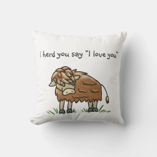 Baby Bison Kuh Büffel I Liebe Sie Kissen