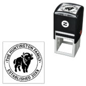 Baby Bison Stehend Familienname Datum estd Permastempel (Beispiel)