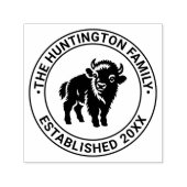 Baby Bison Stehend Familienname Datum estd Permastempel (Design)