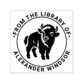 Baby Bison Stehend Library Book Name Nr. 2 Permastempel (Design)