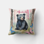 Baby Black Bear Girls Personalisiert Kissen (Rückseite)