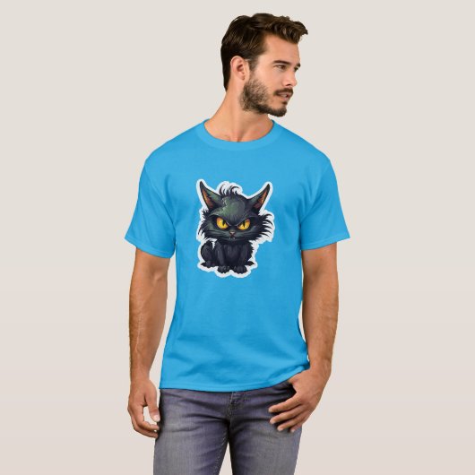 Baby Black Cat Design - Dark T - Shirt (Vorne ganz)