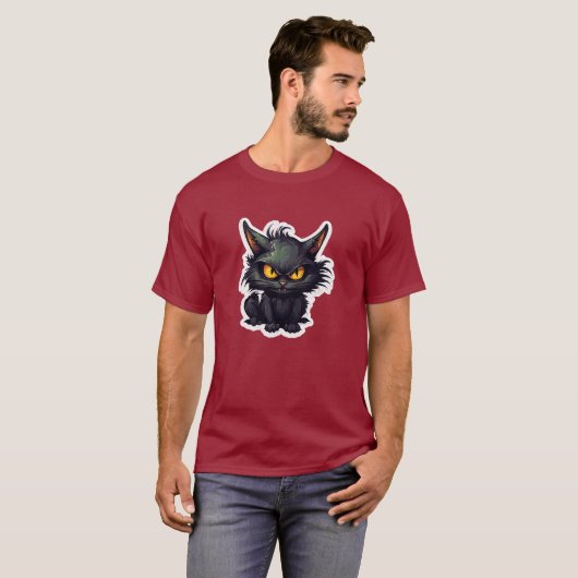 Baby Black Cat Design - Dark T - Shirt (Vorne ganz)